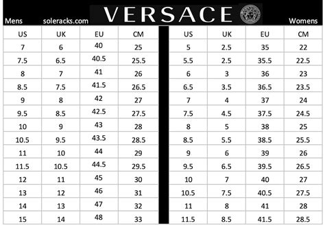 Versace shoes size chart